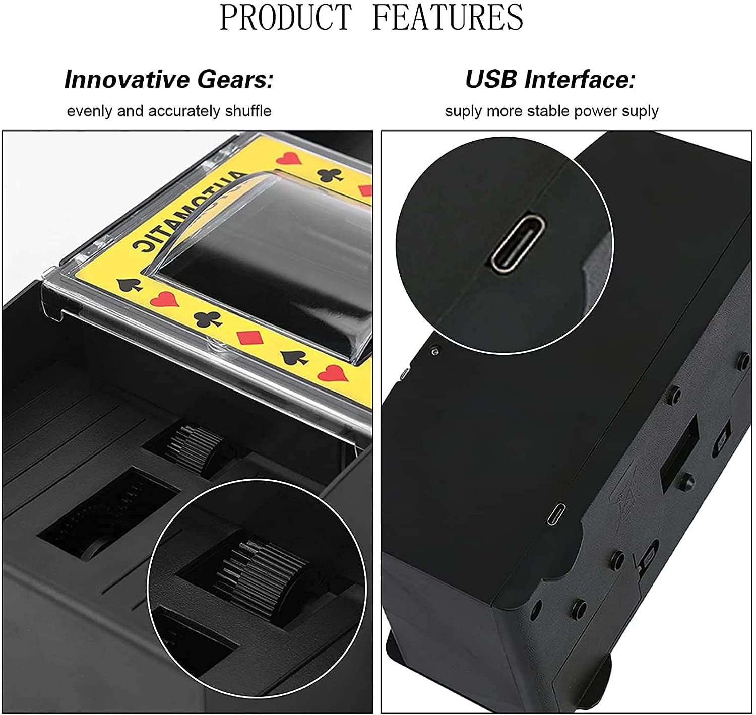 Amazon.co.jp: カジノの古典的な6層自動シャッフリング機、USB